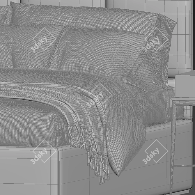 Upholstered King Size Headboard 3D model image 5