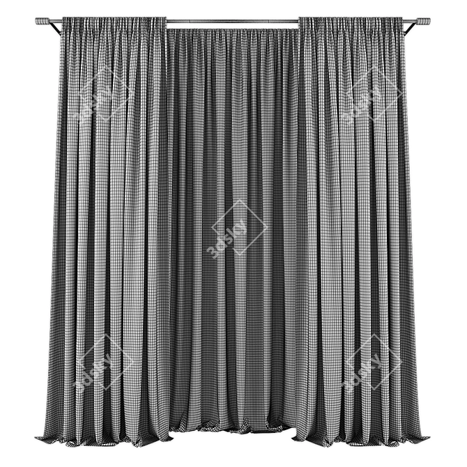 Modern Curtain Panel Design 3D model image 2