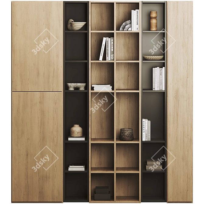 Modern Bookcase Furniture Unit 3D model image 1