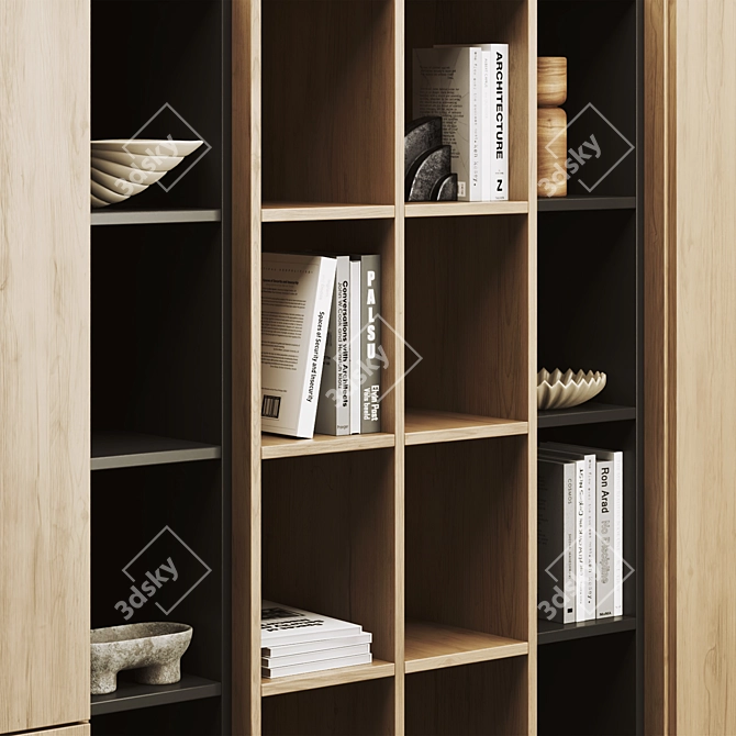 Modern Bookcase Furniture Unit 3D model image 2