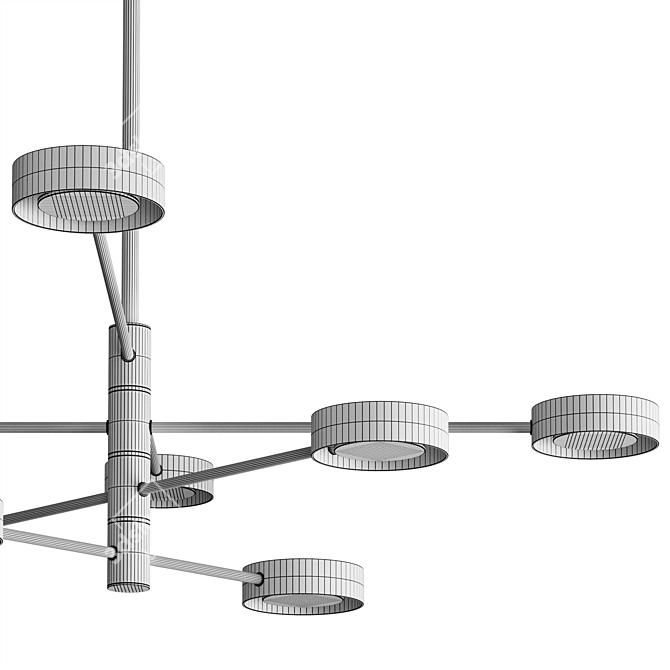 Modern Latun LED Ceiling Light 3D model image 4