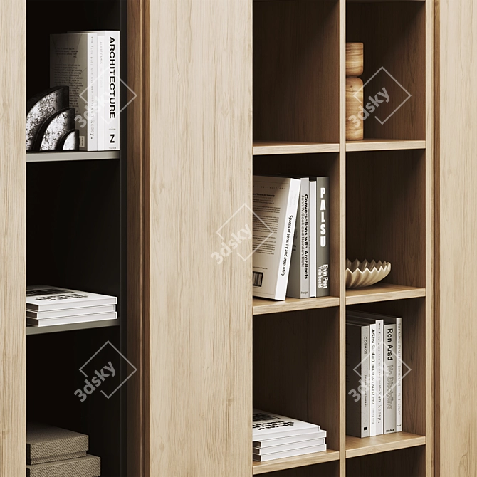 Modern Bookcase 3D Model Cabinet 3D model image 2