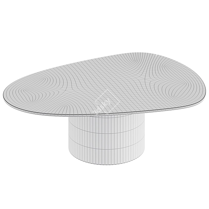 Designer Mushroom Side Table 3D model image 2