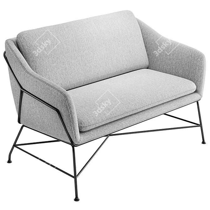 Turbo Smooth Sofa - Light Grey 3D model image 1