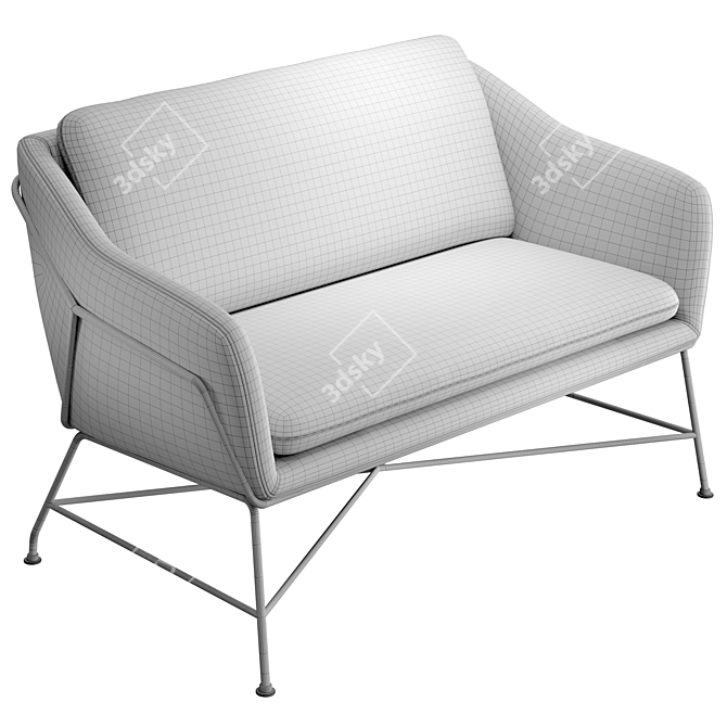 Turbo Smooth Sofa - Light Grey 3D model image 2