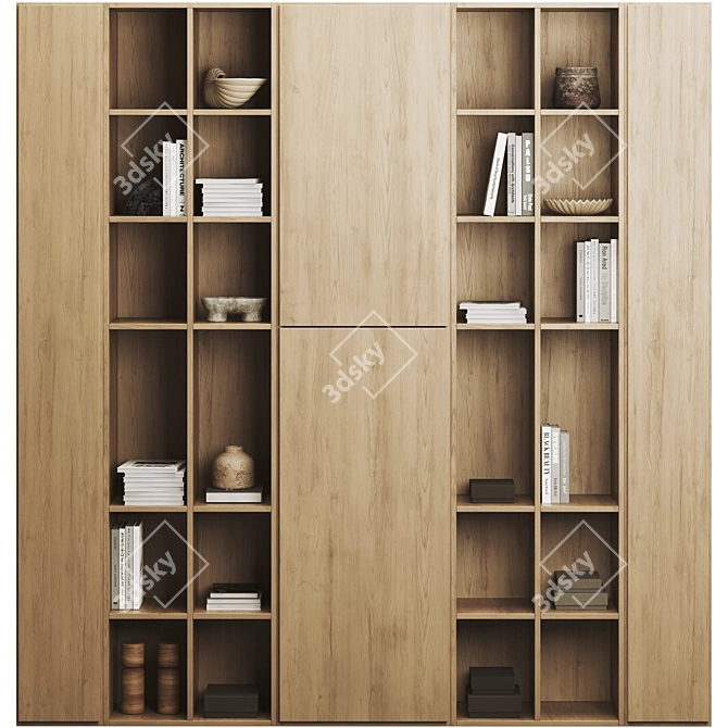 Modern Bookcase Furniture with UV Mapping 3D model image 1