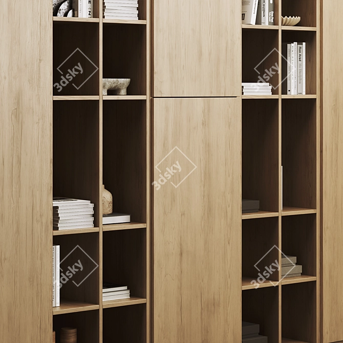 Modern Bookcase Furniture with UV Mapping 3D model image 3