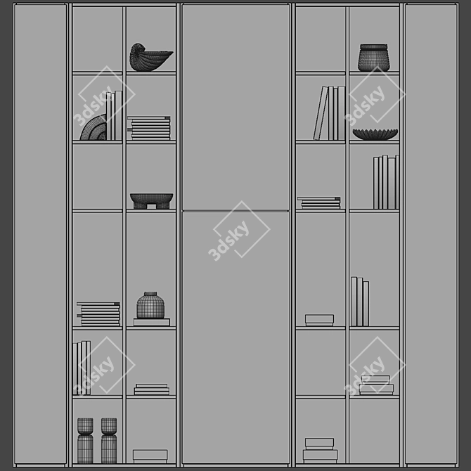 Modern Bookcase Furniture with UV Mapping 3D model image 4