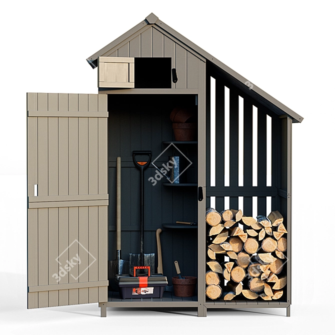 Garden Tools Storage Solution 3D model image 1