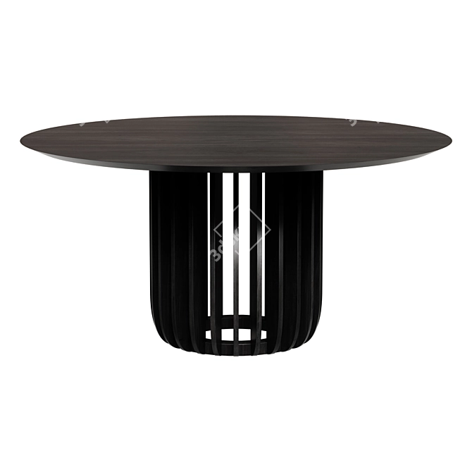 Modern Black Ash Dining Table 3D model image 1