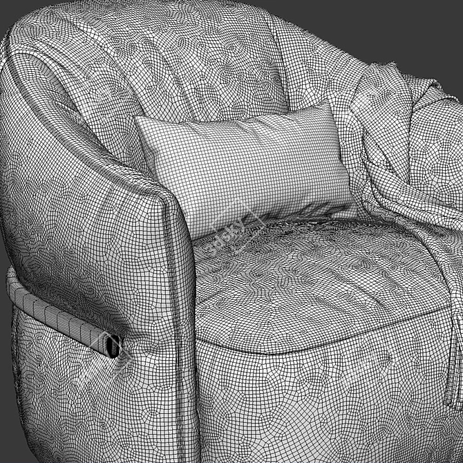 Elegant Madame Butterfly Armchair 3D model image 5