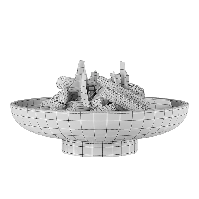 Modern Cement Fire Pit - 3Ds Max Model 3D model image 2