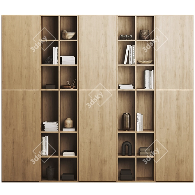  Modern Bookcase Model 07 3D model image 1