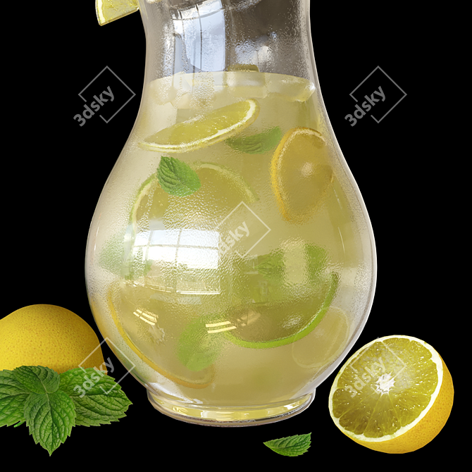 Citrus Infused Lemonade Pitcher 3D model image 2