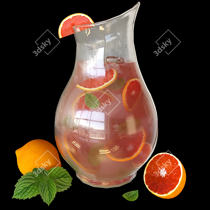 Citrus Infused Lemonade Pitcher 3D model image 3