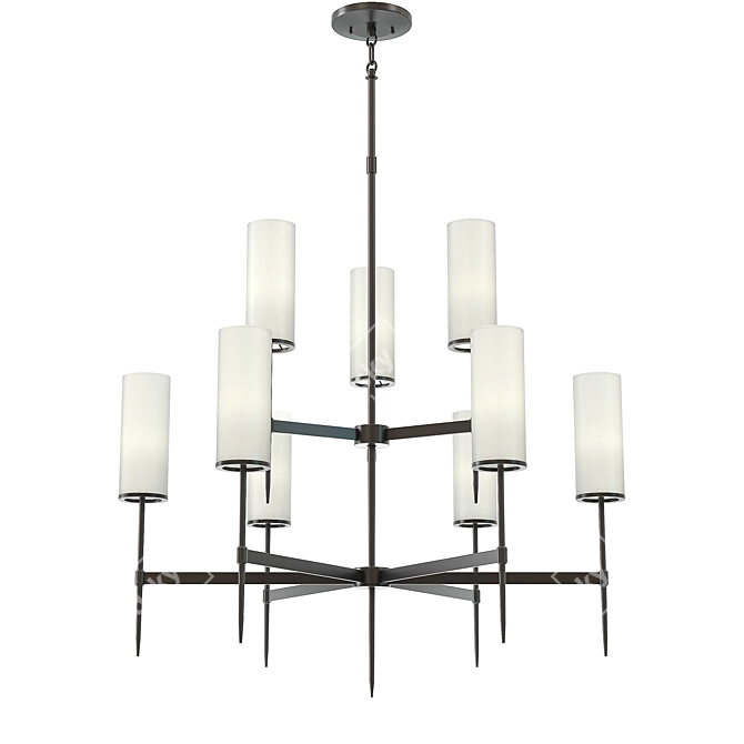 Elegant Coal Chandelier 3D Model 3D model image 1