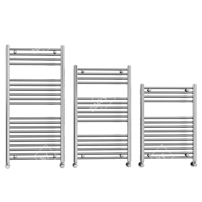 Brenton Chrome Heated Towel Rail 3D model image 2