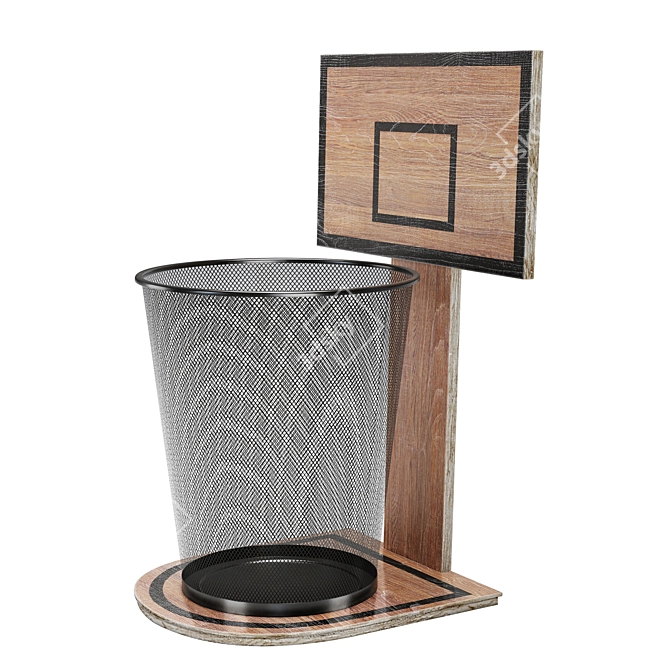 Teen Basketball Hoop Trash Can 3D model image 1