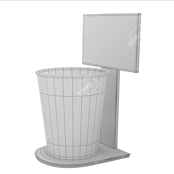 Teen Basketball Hoop Trash Can 3D model image 3