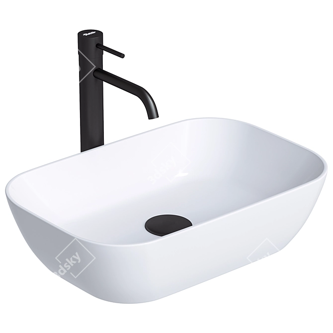 Celia White Countertop Basin 50cm 3D model image 2