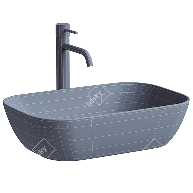 Celia White Countertop Basin 50cm 3D model image 3