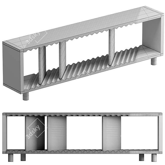 Modern Modular Display Shelving 3D model image 3