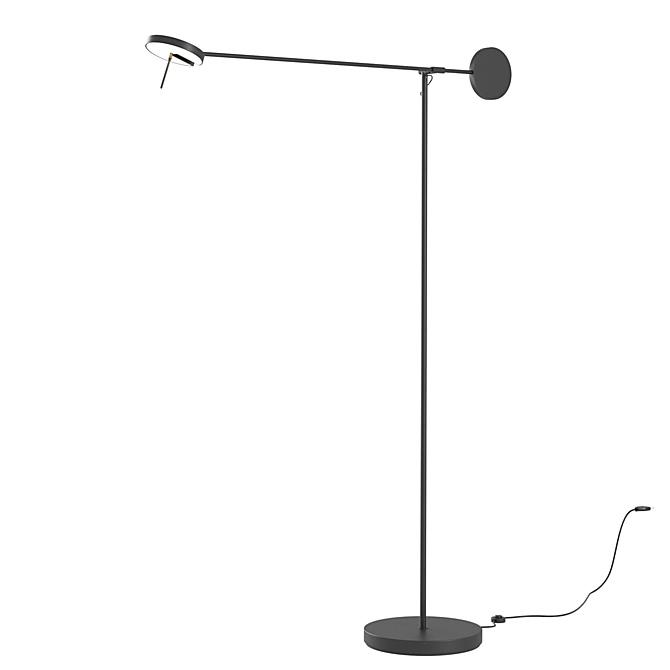 Modern Touch Black Floor Lamp 3D model image 1