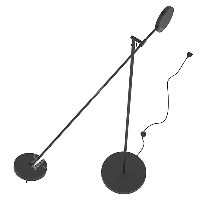 Modern Touch Black Floor Lamp 3D model image 2