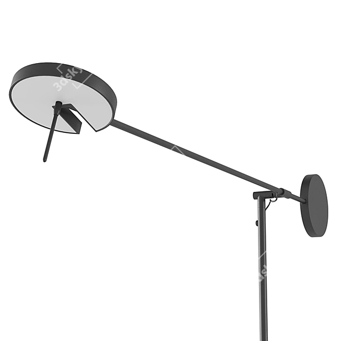 Modern Touch Black Floor Lamp 3D model image 3