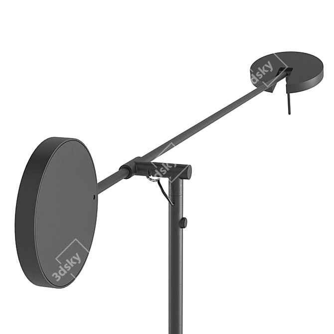 Modern Touch Black Floor Lamp 3D model image 5