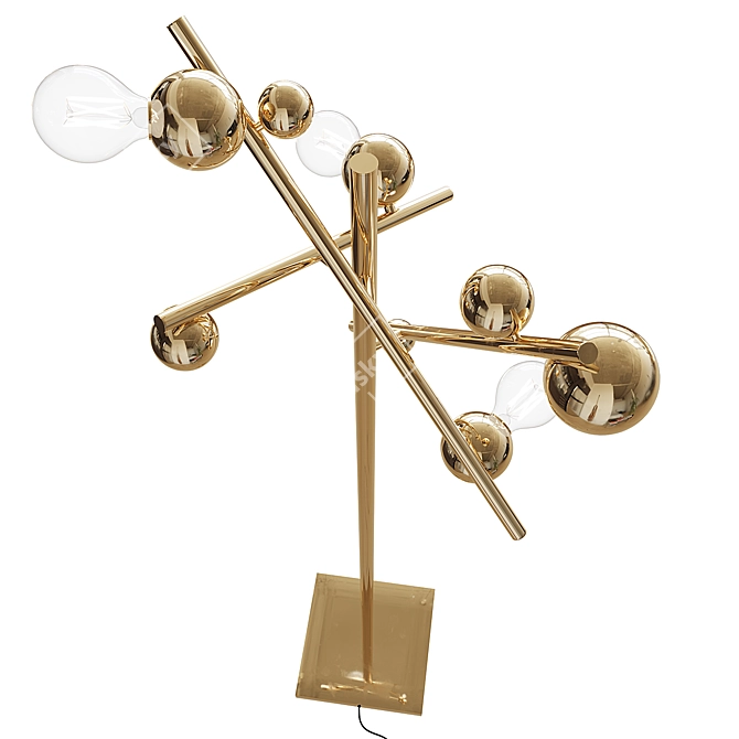 Modern Brass Floor Lamp Galactic 3D model image 2