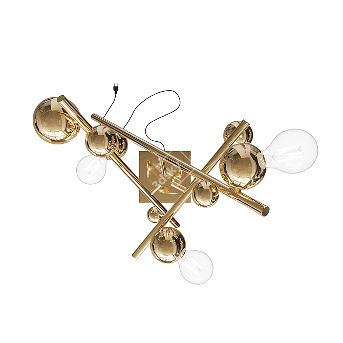 Modern Brass Floor Lamp Galactic 3D model image 3