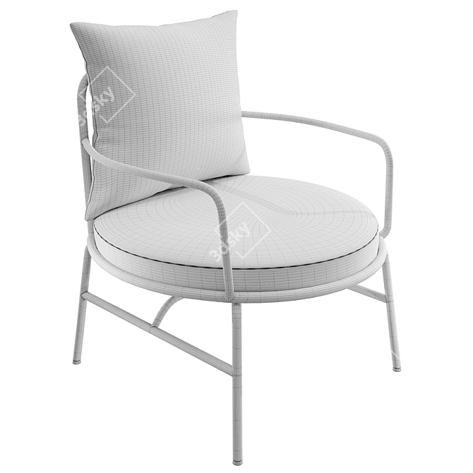 Steel Malva Accent Chair 3D model image 2