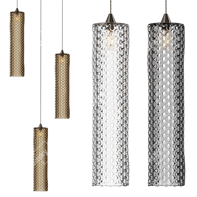 Sleek Modern Mod Tube Pendant 3D model image 1