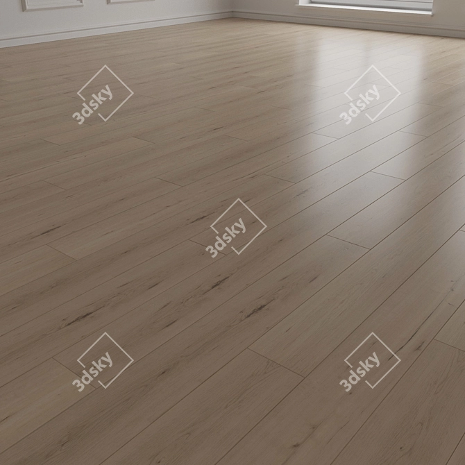 Premium Wood Parquet Flooring 3D model image 2