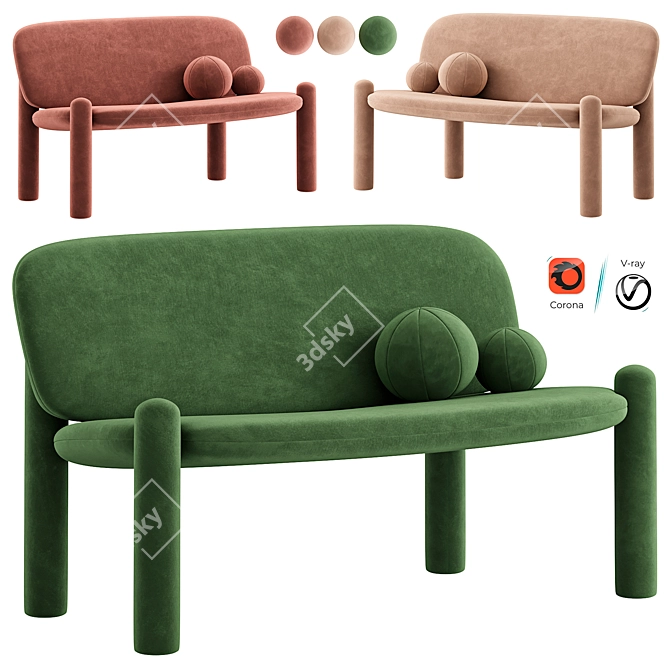 Stylish Tottori Sofa by Driade 3D model image 2