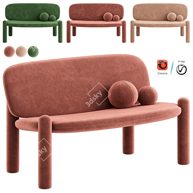 Stylish Tottori Sofa by Driade 3D model image 5