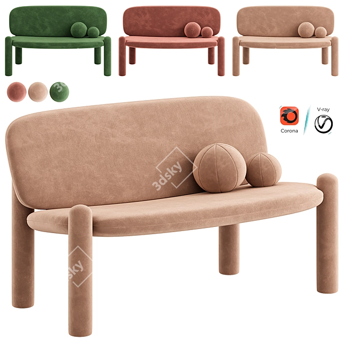 Stylish Tottori Sofa by Driade 3D model image 6