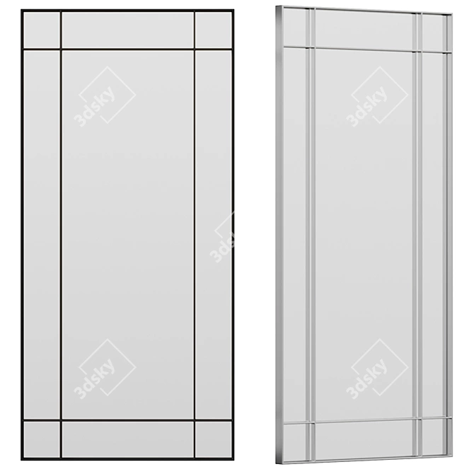 Modern Metal Frame Wall Mirror 3D model image 1