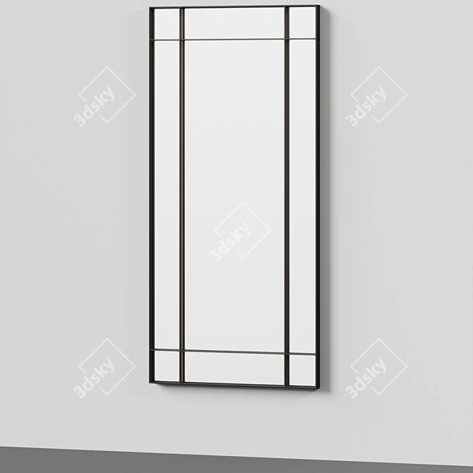 Modern Metal Frame Wall Mirror 3D model image 2