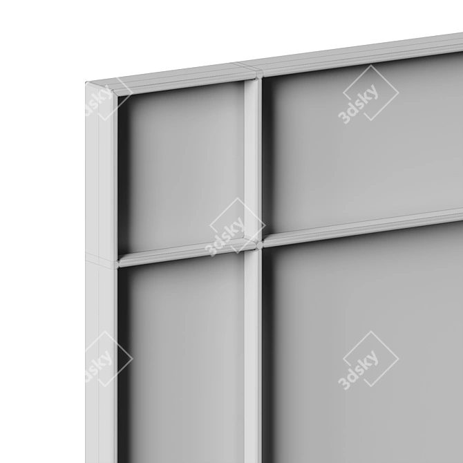 Modern Metal Frame Wall Mirror 3D model image 4