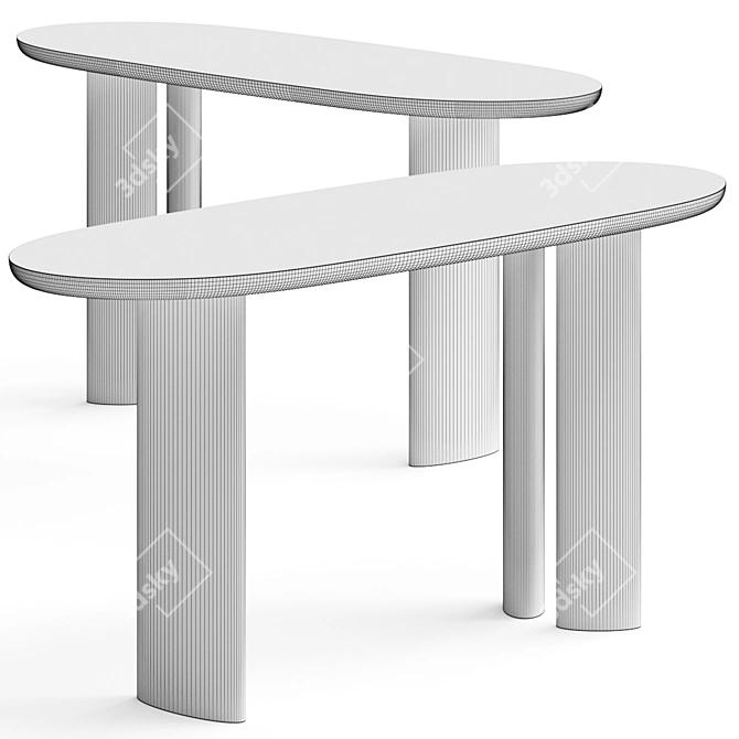 Elegant Lindner Console Table Set 3D model image 2