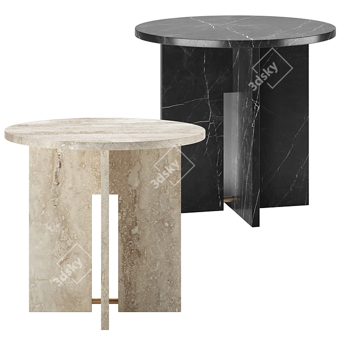 Modern Round Table TRNK 800mm 3D model image 1