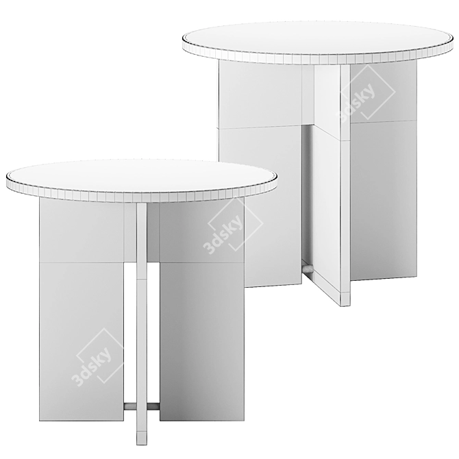 Modern Round Table TRNK 800mm 3D model image 4