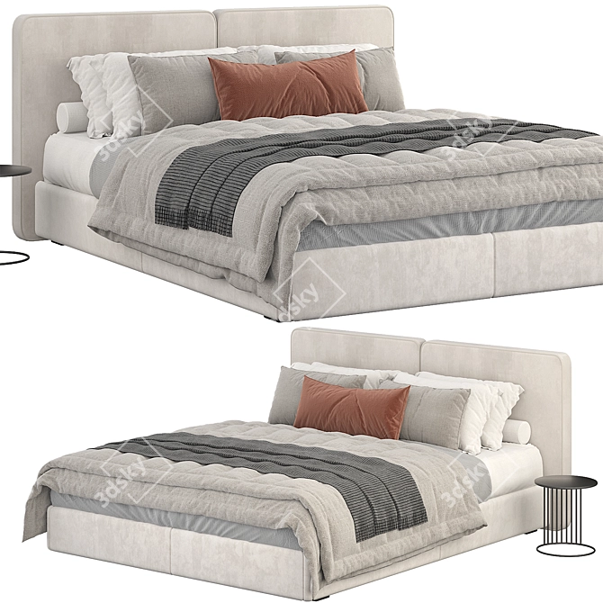  Modern Minotti Tatlin Bed 3D model image 1