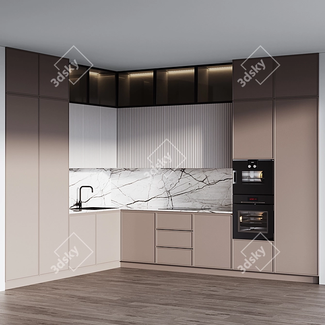 Modern Kitchen Set 2015 Dimensions 3D model image 1