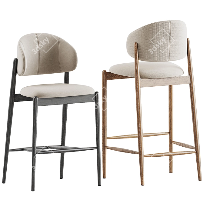 Family Style Bar Stool Set 3D model image 1