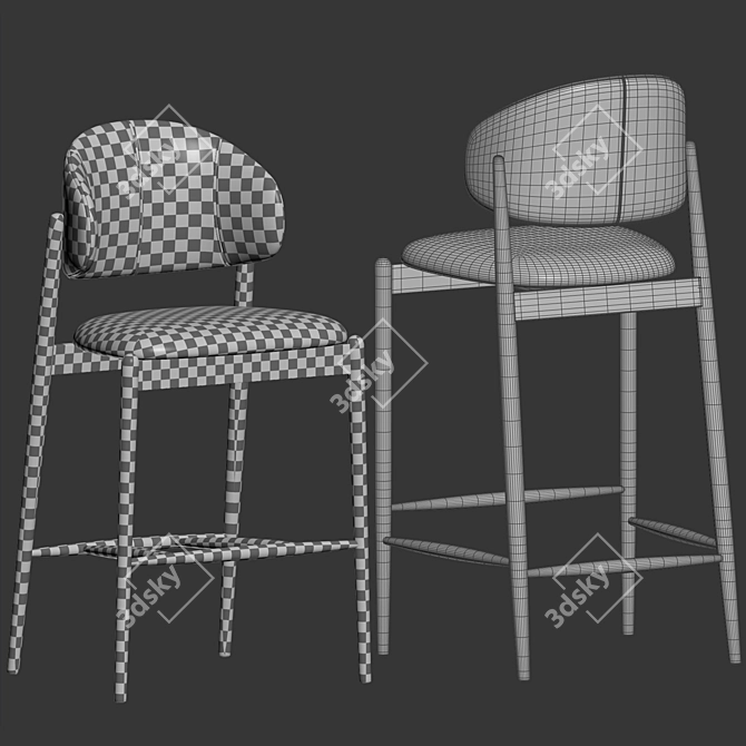 Family Style Bar Stool Set 3D model image 3