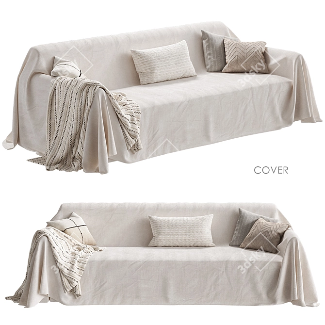 Zara Home Sofa Throw Cover 3D model image 1