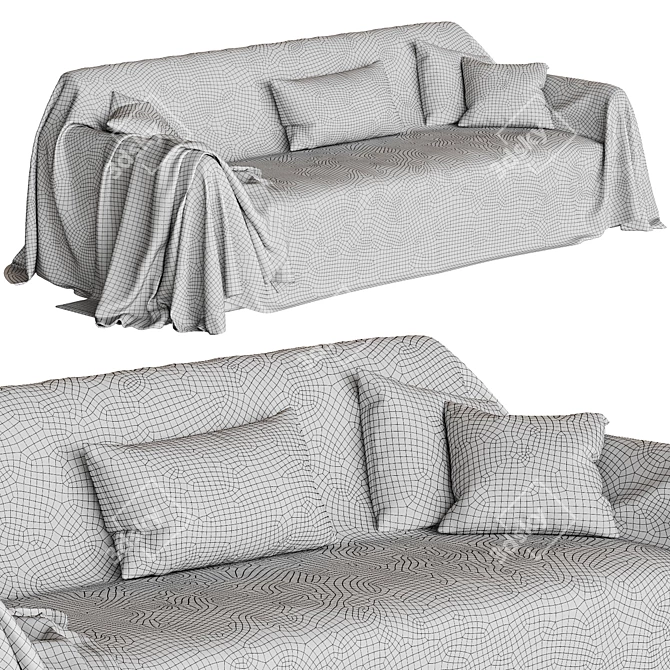 Zara Home Sofa Throw Cover 3D model image 5